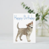 Happy Birthday Alaskan Malamute Puppy Dog Briefkaa Briefkaart (Staand voorkant)