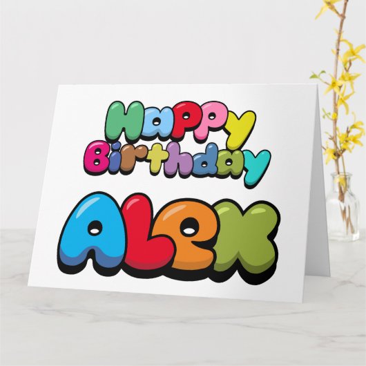 Happy Birthday Alex Kaart (Gele Bloem)
