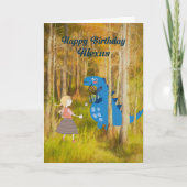 Happy Birthday Alexus Kaart met Dinosaur (Voorkant)