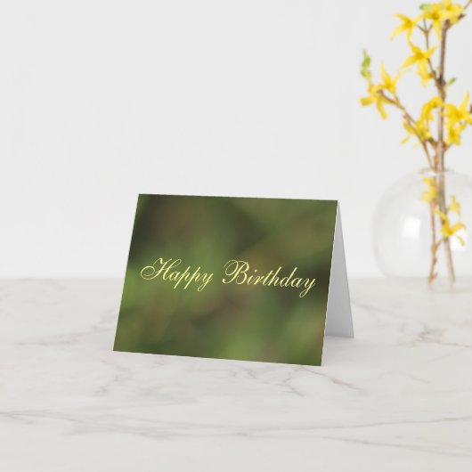 Happy Birthday algemene groene tinten kaart (Gele Bloem)