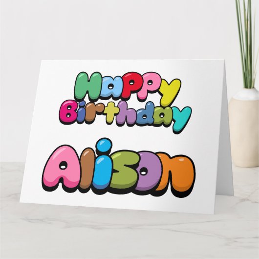 Happy Birthday Alison Kaart (Voorkant)