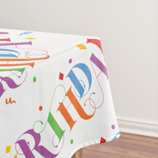 Happy Birthday All-Over Print Tafelkleed (Voorbeeld)