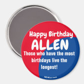 Happy Birthday ALLEN magnet (Voorkant / Achterkant)