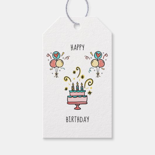 Happy Birthday | Alles Gute zum Geburtstag Cadeaulabel (Voorkant)