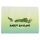 Happy Birthday Alligator Large Cadeautasje (Achterkant)