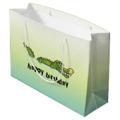 Happy Birthday Alligator Large Cadeautasje (Achterkant Gekanteld)