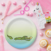 Happy Birthday Alligator Papieren Bordje (Feest)