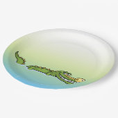 Happy Birthday Alligator Papieren Bordje (Gekanteld)