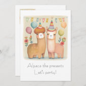 Happy Birthday Alpacas Birthday Kaart (Voorkant / Achterkant)