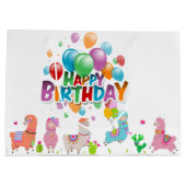 Happy Birthday Alpacas Groot Cadeauzakje (Achterkant)