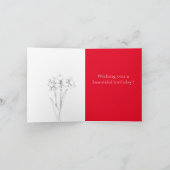 Happy Birthday Amaryllis Language of Flowers Kaart (Binnen)