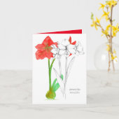 Happy Birthday Amaryllis Language of Flowers Kaart (Gele Bloem)