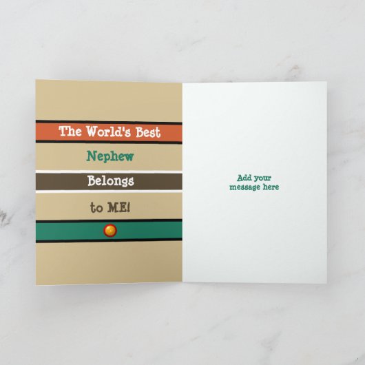 Happy Birthday Amazing Nephew brown and oranje Kaart (Binnen)