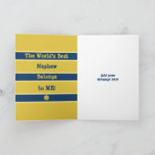 Happy Birthday Amazing Nephew marine and gold Kaart (Binnen)