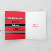 Happy Birthday Amazing Nephew red grijs zwart Kaart (Binnen)