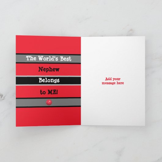 Happy Birthday Amazing Nephew red grijs zwart Kaart (Binnen)