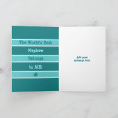 Happy Birthday Amazing Nephew turquoise green Kaart (Binnen)