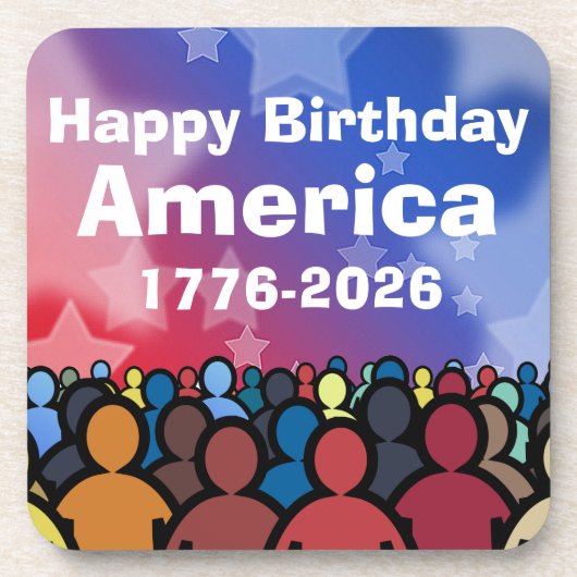 Happy Birthday America 1776 to 2026 Bier Onderzetter (Voorkant)