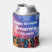Happy Birthday America 1776 to 2026 Blikjeskoeler (Blikje Voorkant)