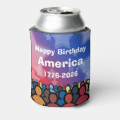 Happy Birthday America 1776 to 2026 Blikjeskoeler (Blikje Achterkant)