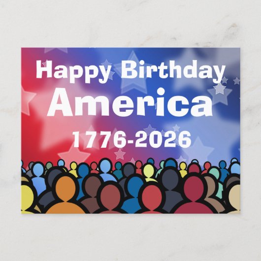 Happy Birthday America 1776 to 2026 Briefkaart (Voorkant)