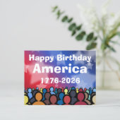 Happy Birthday America 1776 to 2026 Briefkaart (Staand voorkant)