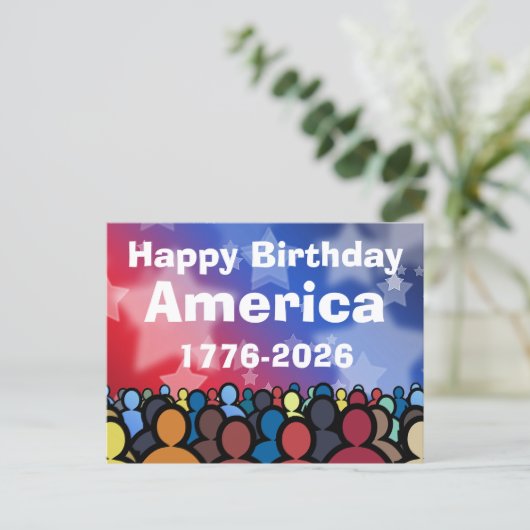 Happy Birthday America 1776 to 2026 Briefkaart (Staand voorkant)