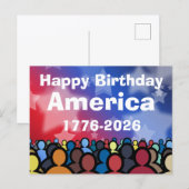 Happy Birthday America 1776 to 2026 Briefkaart (Voorkant / Achterkant)