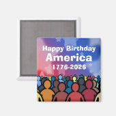 Happy Birthday America 1776 to 2026 Magneet (Voorkant / Achterkant)