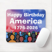 Happy Birthday America 1776 to 2026 Muismat (Met muis)