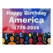 Happy Birthday America 1776 to 2026 Perfect Poster (Voorkant)