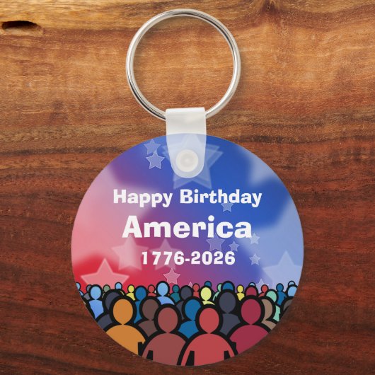 Happy Birthday America 1776 to 2026 Sleutelhanger (Achterkant)