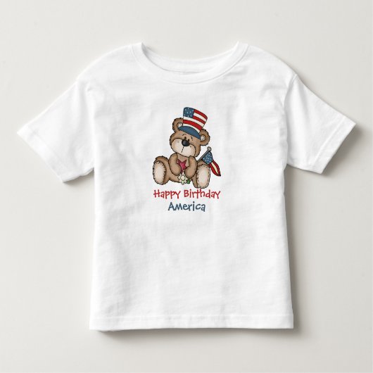 Happy Birthday America 4 juli beer T-Shirt (Voorkant)