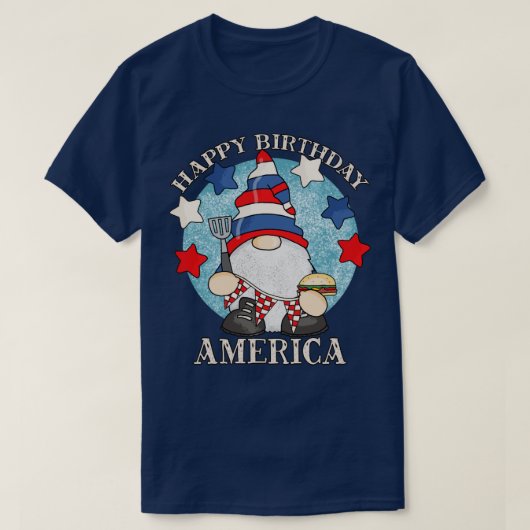 Happy Birthday America 4 juli Funny Barbeque T-shirt (Design voorkant)