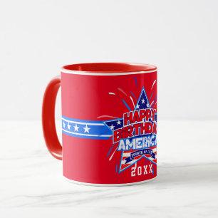 Happy Birthday America 4 juli onafhankelijkheid RE Mok