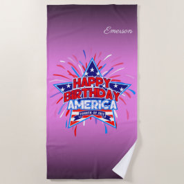 Happy Birthday America 4 juli onafhankelijkheid Strandlaken