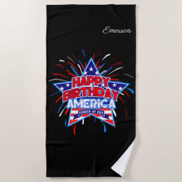 Happy Birthday America 4 juli onafhankelijkheid Strandlaken