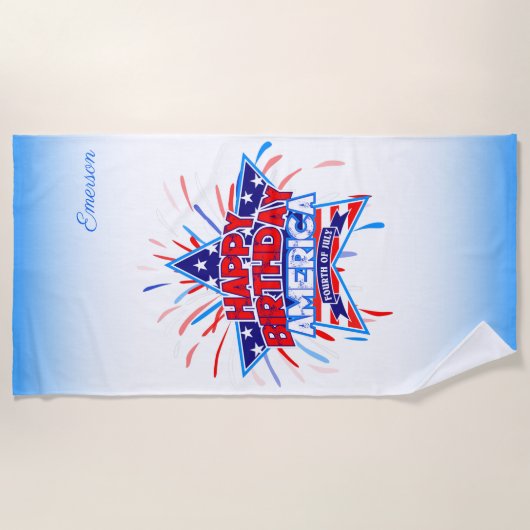 Happy Birthday America 4 juli onafhankelijkheid Strandlaken (Voorkant)