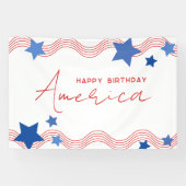 Happy Birthday America 4th Party Spandoek (Horizontaal)