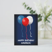 Happy Birthday America (ballonnen) Briefkaart (Staand voorkant)