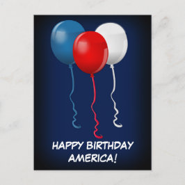 Happy Birthday America (ballonnen) Briefkaart