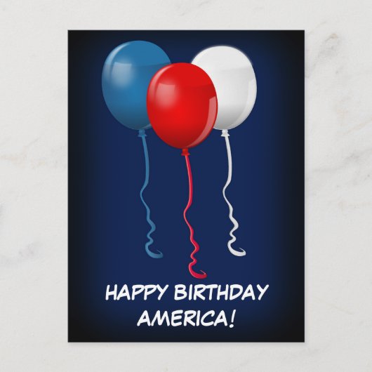 Happy Birthday America (ballonnen) Briefkaart (Voorkant)