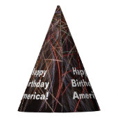  Happy Birthday America Fireworks Party Pet Feesthoedjes (Achterkant)
