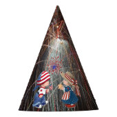  Happy Birthday America Fireworks Party Pet Feesthoedjes (Voorkant)