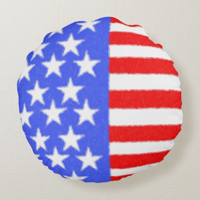 Happy Birthday America, Independence Day Rond Kussen (Achterkant)