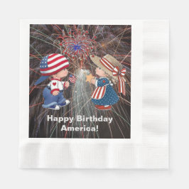 Happy Birthday America Luncheon Napkin Servet