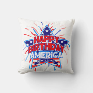 Happy Birthday America op 4 juli Onafhankelijkheid Kussen