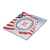 Happy Birthday America Patriotic Circles 1779 Flag Tegeltje (Zijkant)