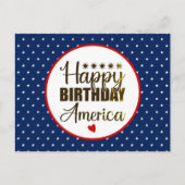 Happy Birthday America, Patriotic Red White en Blu Briefkaart (Voorkant)