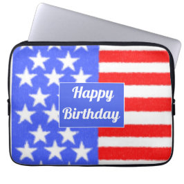 Happy Birthday America personaliseren Laptop Sleeve